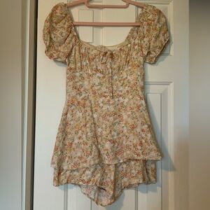 Altar'd State Floral Puff Sleeve Romper